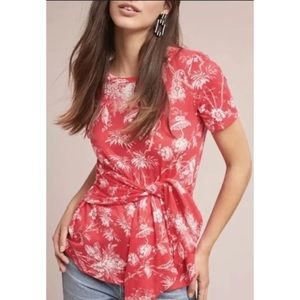 Anthropologie Maeve Ref Floral Tie Front Top Size XS
